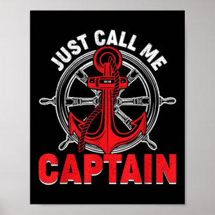Poster Capitão Vintage Me Chame Apenas de Capitão Barco Â
