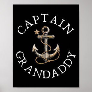 Poster Capitão Vô Avô Barco Vela Navegando Âncora Diverti