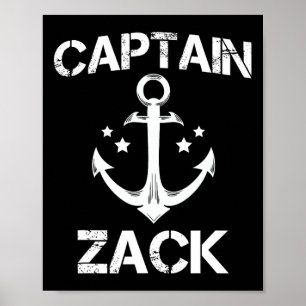 Poster Capitão Zack Funny Birthday Personalizado Boat