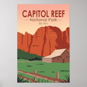 Poster Capitol Reef National Park Ranch Vintage
