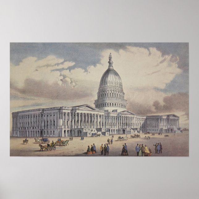 Póster Capitol Washington DC dos Estados Unidos (Frente)