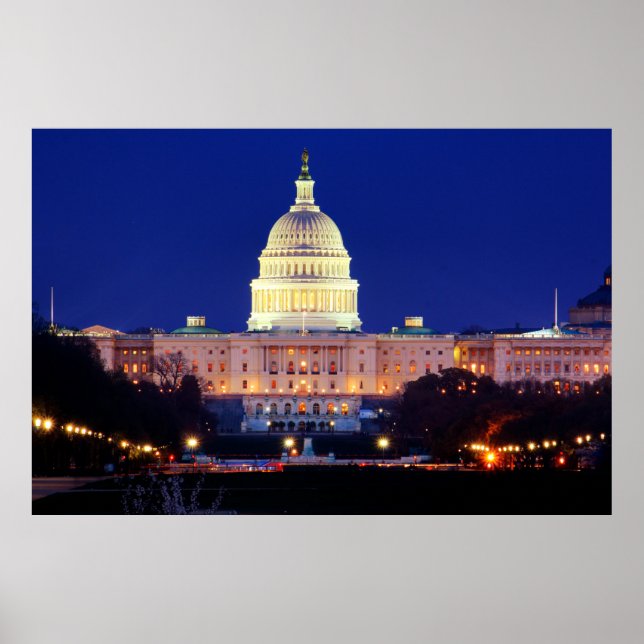 Póster Capitólio dos Estados Unidos em Washington DC em D (Frente)