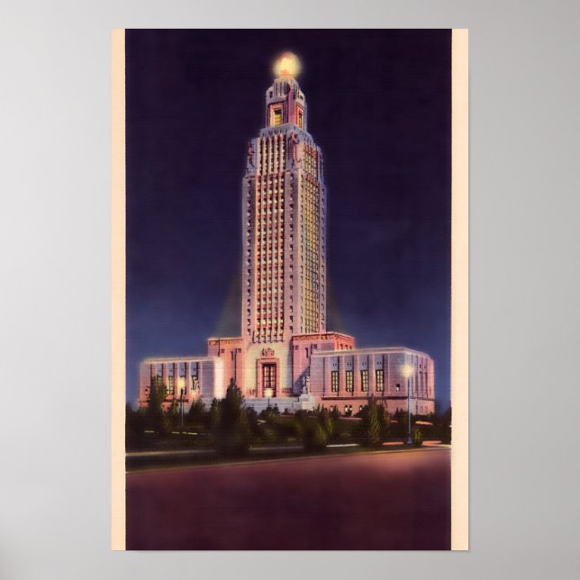 Poster Capitólio Estadual de Baton Rouge Louisiana (Frente)