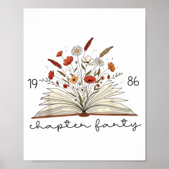 Poster Capítulo da Vida Quarenta 1986 Livro Floral Aniver (Frente)