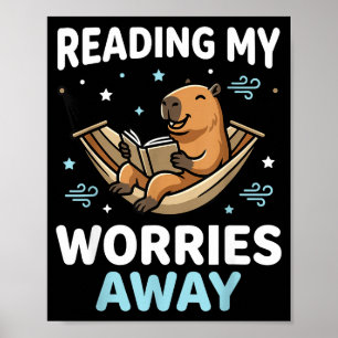Poster Capivara bibliófila livro - homens mulheres crianç
