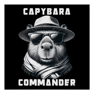 Póster Capivara Com Óculos De Sol Capy Comandante