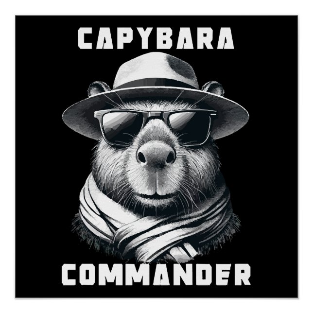 Póster Capivara Com Óculos De Sol Capy Comandante (Frente)