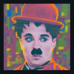 Poster Caplin de pop Art<br><div class="desc">charlie chaplin, pop art, vintage, preto e branco, comédia, filme silencioso, poster de filme, icônico, tramp, estrela de cinema, retro, deco de arte, clássico, holandês, ator, cinema, nostalgia, famoso, minimalista, colorida, tipografia, branco, negrito, expressionista, cartoonista, surreal, design gráfico, arte poster</div>