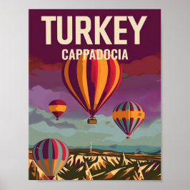 Poster Cappadocia Turkey Vintage Viagem