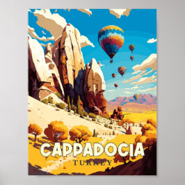 Poster Cappadocia - viagens vintage da Turquia