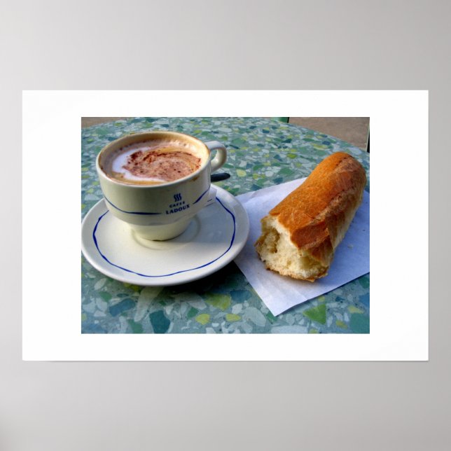 Póster Cappuccino e Baguette (Frente)
