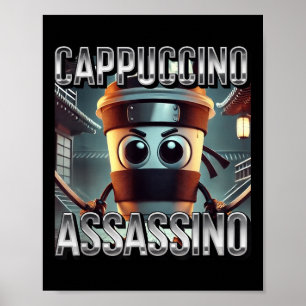 Poster Cappuccino Ino Café Amante Do Brainrot Memória Ita
