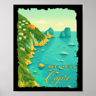 Poster Capri Itália Viagem Viagem Encontre-me Em Capri Le