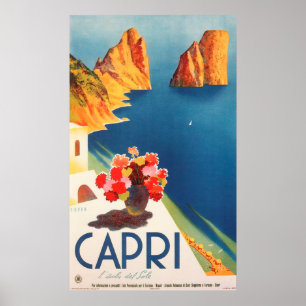 Poster Capri, Itália Viagens vintage
