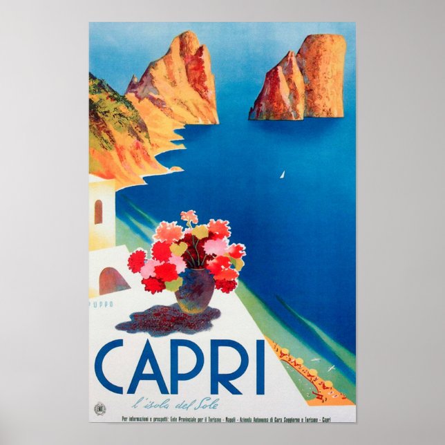 Poster Capri Itália Viagens vintage (Frente)