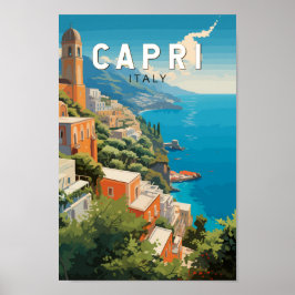 Poster Capri Italy Viagem Art Vintage