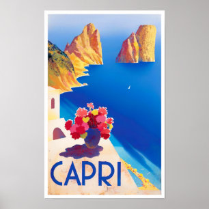 Poster Capri Italy vintage travel