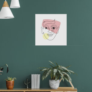 Poster Capricho em Uma Linha – Retrato Abstrato