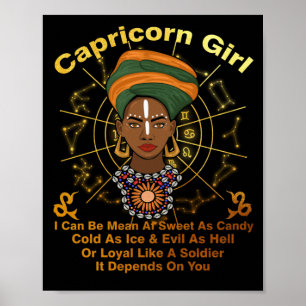 Poster Capricorn Queen Sweet Candy Birthday Black Women