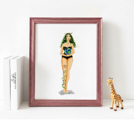 Poster Capricorn Zodiac Illustration – Hand Drawn