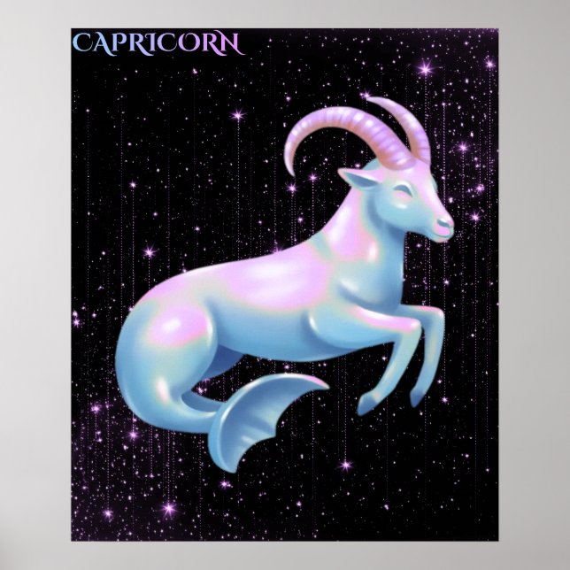 Poster Capricórnio Celestial – Arte de Astrologia (Frente)
