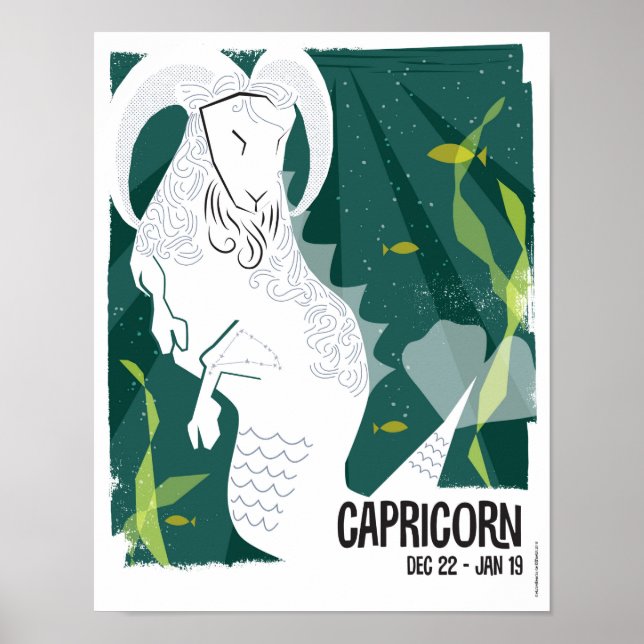 Poster Capricórnio do Mar Capata Zodiac (Frente)