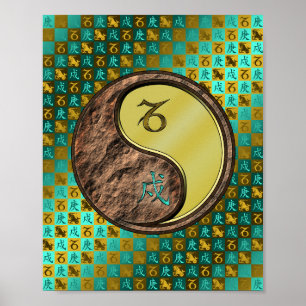 Poster Capricórnio e Cão Metálico