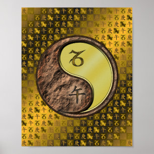 Poster Capricórnio e Cavalo Metálico