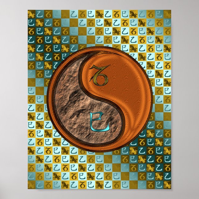 Poster Capricórnio e Cobra de madeira (Frente)