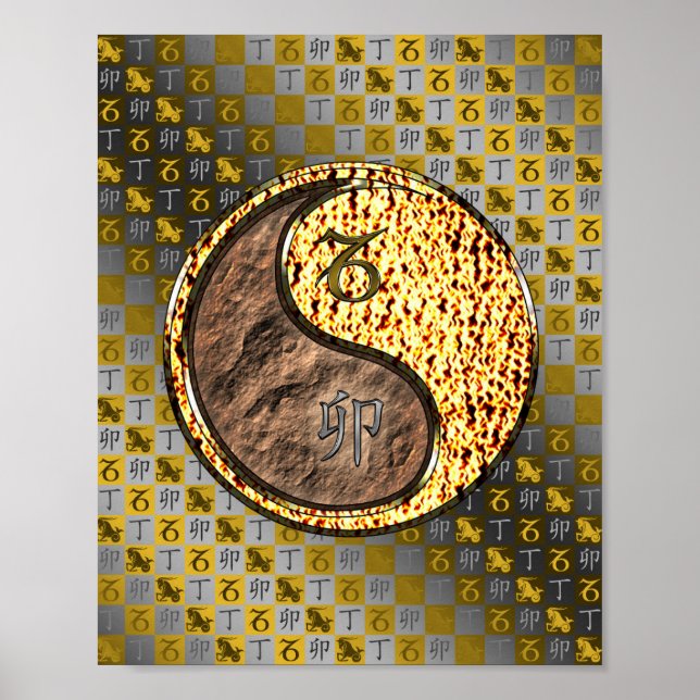 Poster Capricórnio e Coelho Fogo (Frente)