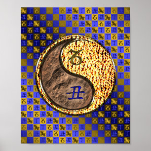 Poster Capricórnio e Ox Fogo