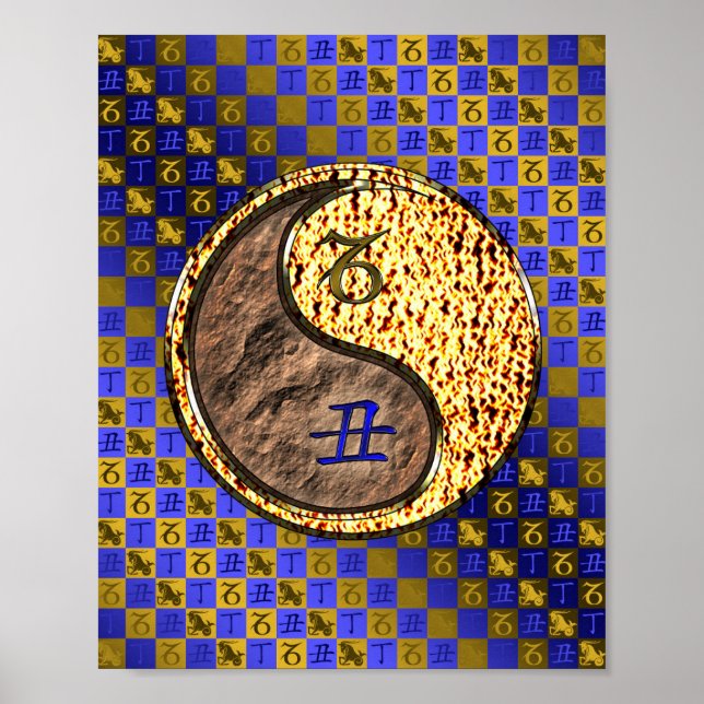 Poster Capricórnio e Ox Fogo (Frente)