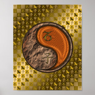 Poster Capricórnio e rato de madeira