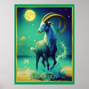 Poster Capricórnio o Signo do Zodíaco da Cabra do Mar