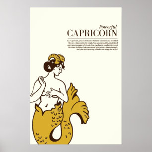 Poster "Capricórnio Poderoso", Arte Zodiaca Legal e Boni