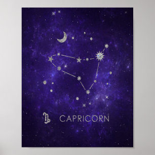 Poster Capricórnio Roxo   Astrologia Horóscopo