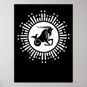 Poster Capricórnio - Sinal Zodiac - Cabra Cósmica - Desig