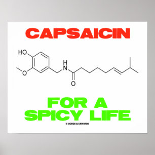 Póster Capsaicin para uma estrutura química da vida