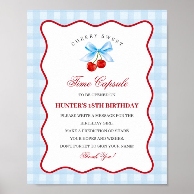 Poster Cápsula do Arco de Coqueta Azul Cherry (Frente)