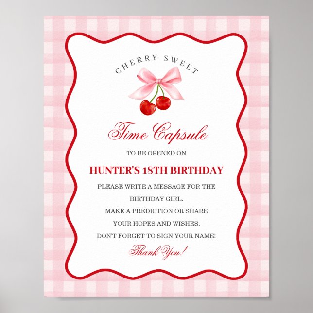 Poster Cápsula do Arco Gingha do tempo, cor-de-rosa, Cher (Frente)