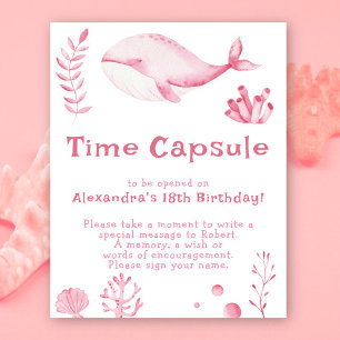 Poster Cápsula do Tempo Baleia Rosa 1º aniversário