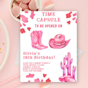Poster Cápsula do Tempo da Cowgirl Ocidental 1º aniversár