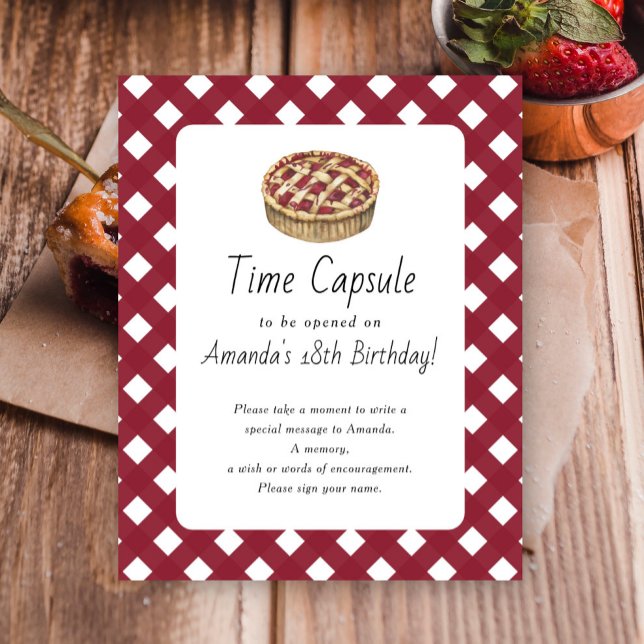 Poster Cápsula do Tempo da Torta 1º aniversário neutro em (Criador carregado)