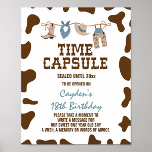Poster Cápsula do Tempo de 1º Aniversário do Cowboy de Ro
