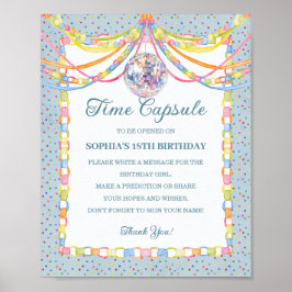 Poster Cápsula do Tempo de Aniversário Cue the Confetti A
