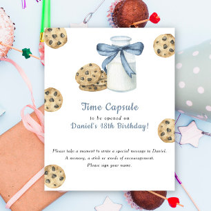 Poster Cápsula do Tempo de biscoito e leite 1º aniversári