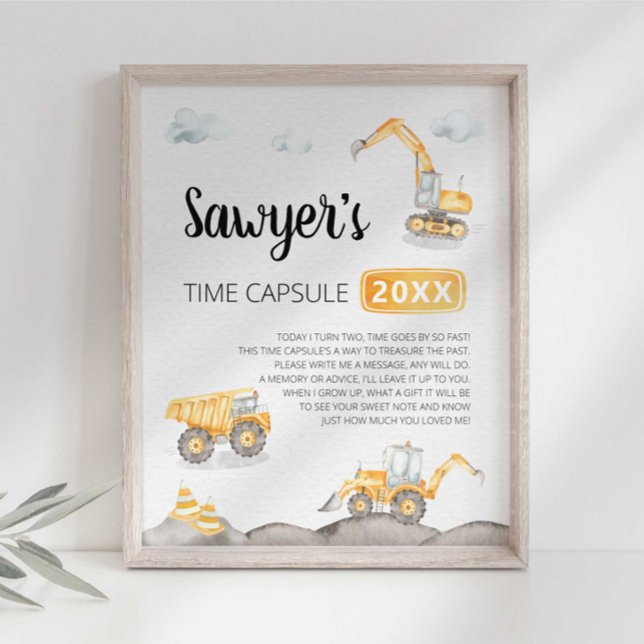 Poster Cápsula do Tempo de Caminhão de Construção (Criador carregado)
