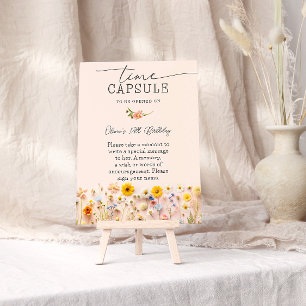 Poster Cápsula do Tempo de Flores Silvestres de Aniversár