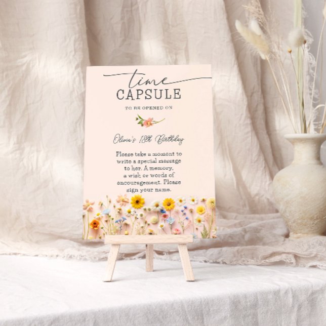 Poster Cápsula do Tempo de Flores Silvestres de Aniversár (Criador carregado)