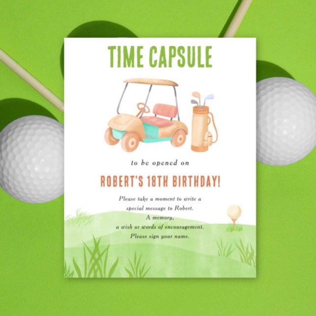 Poster Cápsula do tempo de golfe 1º aniversário  (Criador carregado)